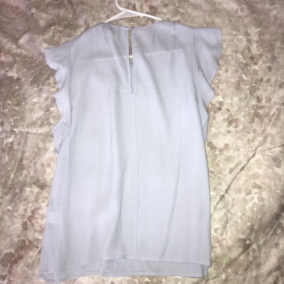 Baby blue ruffle crew neck blouse - Picture 5 of 5